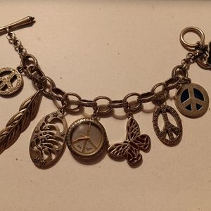 Gold Lucky Brand charm watch